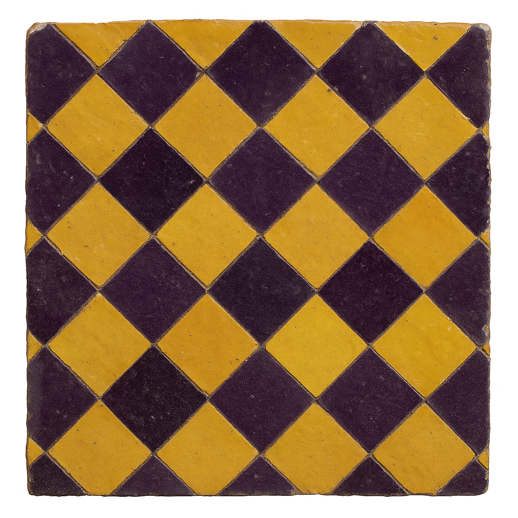 Zellij salle de bain violet & ocre – Motif losange – Image 2