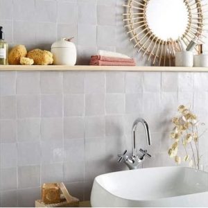 Zellij Salle de Bain Gris Perlé – Finition Brillante