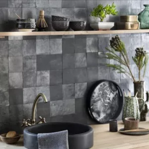 Zellij mural gris anthracite raffiné – Cuisine & Salle de bain
