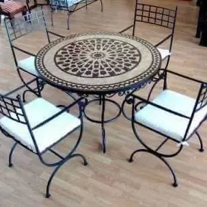 Table en Zellige "Sahara" – Rosace Mandala aux Tons Terre