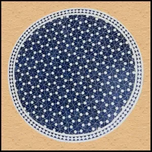 Table en Zellige "Nuit Étoilée" – Mosaïque Complexe Bleue