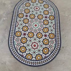 Table Ovale en Zellige "Jardin Impérial" – Étoiles Multicolores